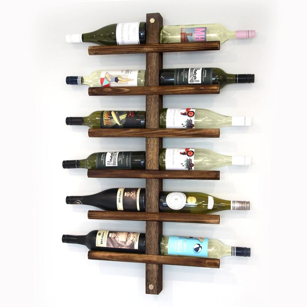 New Syle 12 Bottle Solid Wood Wall Mounted Wine Rack 🍷